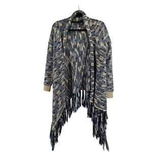 Boho Hippie Fringe Cardigan Sweater Size S Cozy Soft Girl Funky Lagenlook Indie